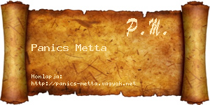 Panics Metta névjegykártya